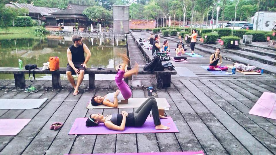 Corporate yoga session by Swan Liew in Kuala Lumpur