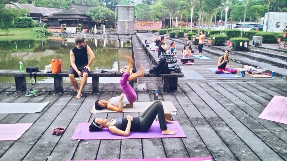 Corporate yoga session by Swan Liew in Kuala Lumpur